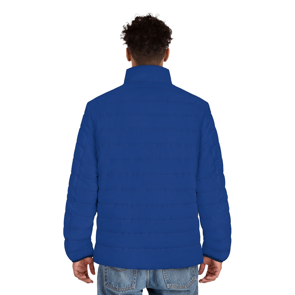 Thumbnail: Blue Poter Noster Our Father in Latin, Catholic Christian Puffer Jacket