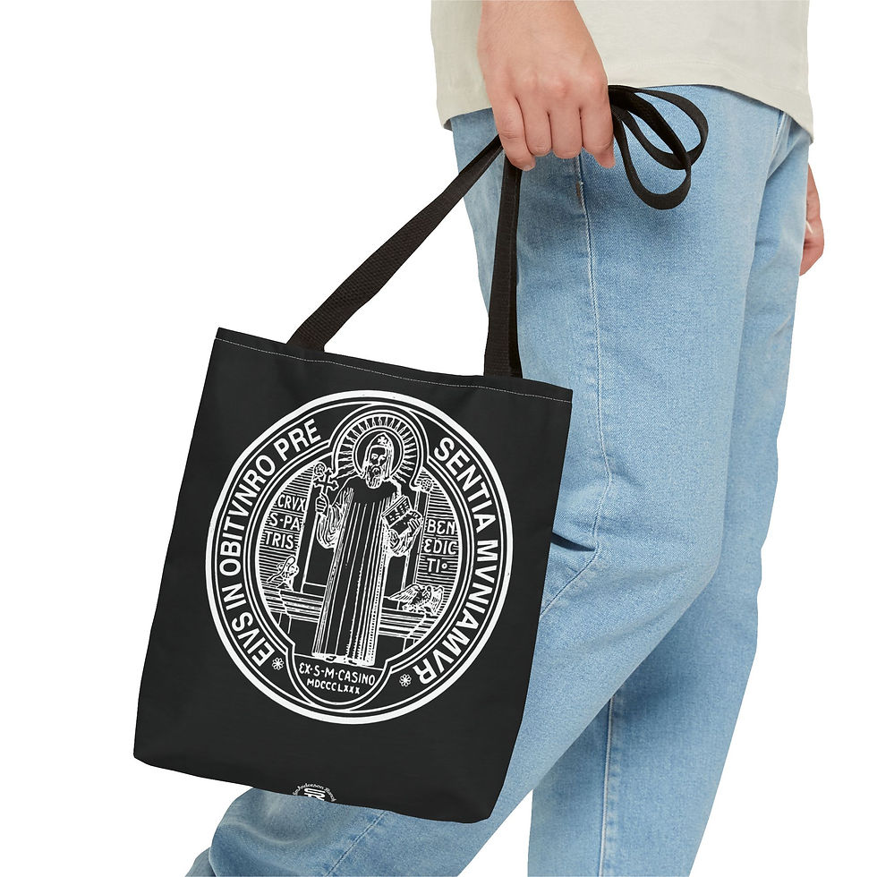 Thumbnail: St Benedict, Benedictine Order, SR Catholic Christian Religious 2 sided Tote Bag