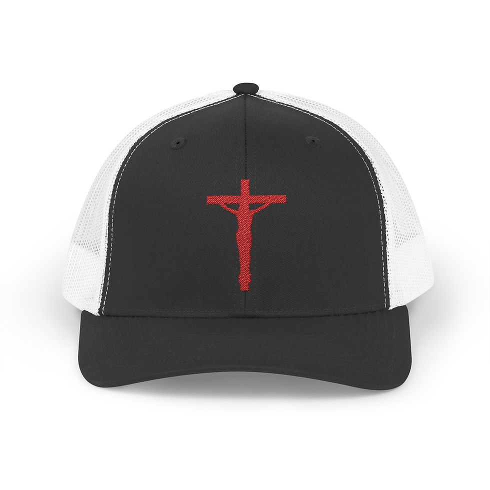Thumbnail: Jesus Crucifix, Snap Back, Catholic Christian Religious Trucker Cap Hat