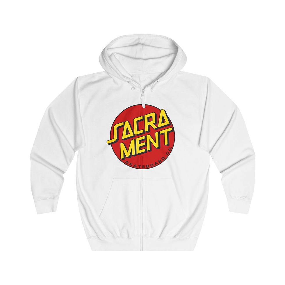 Thumbnail: Sacrament Skateboard Co. Stigmata, Catholic Christian Unisex Full Zip Hoodie