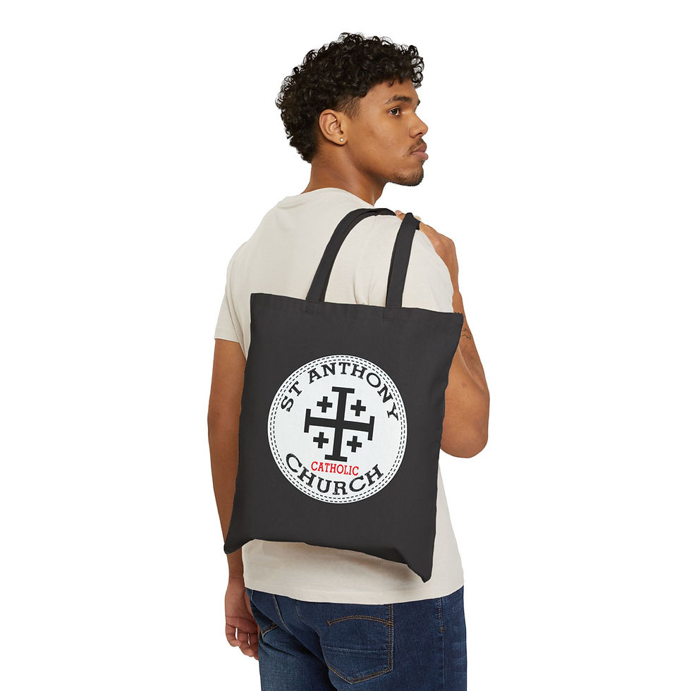Thumbnail: Saint Anthony Catholic Church, Jerusalem Cross Christian Cotton Canvas Tote Bag