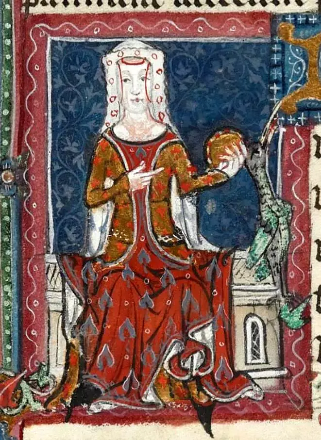 Illustration of Joan in The Benefactors' Book of St Albans Abbey
