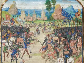 Battle of Poitiers at Nouaillé-Maupertuis in 1356, the Chronicles of Froissart, and manuscripts of Gruuthuse.