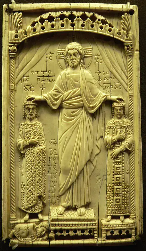 Crowning of Emperor Otto II and Theophano, book cover.