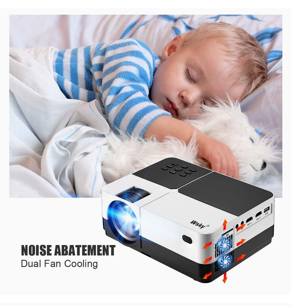 Miniature : Mini projecteur d'extérieur 7500 lumens, projecteur portable HD1080p à son Dolby