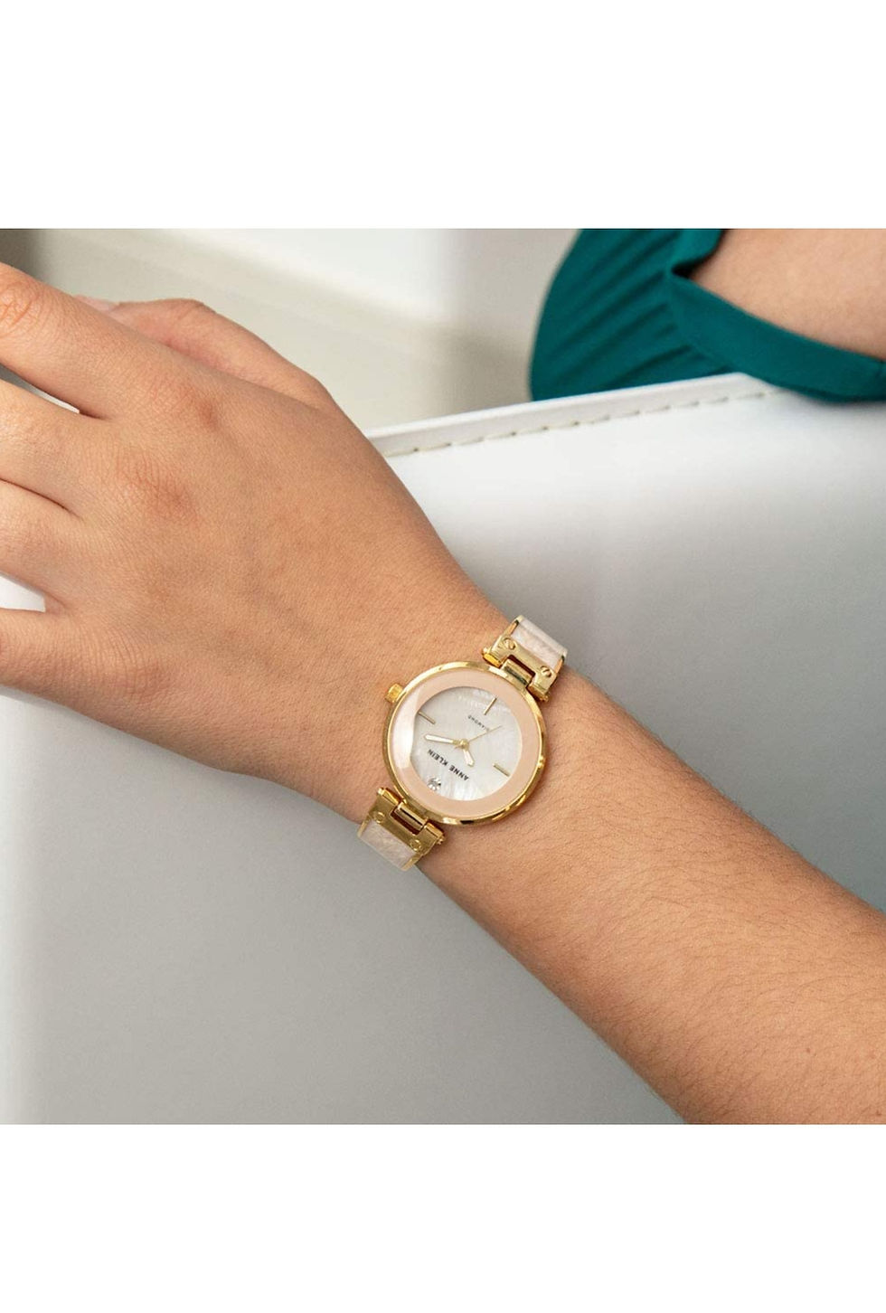 Miniature : Anne Klein Montre-bracelet à cadran en diamant véritable pour femme