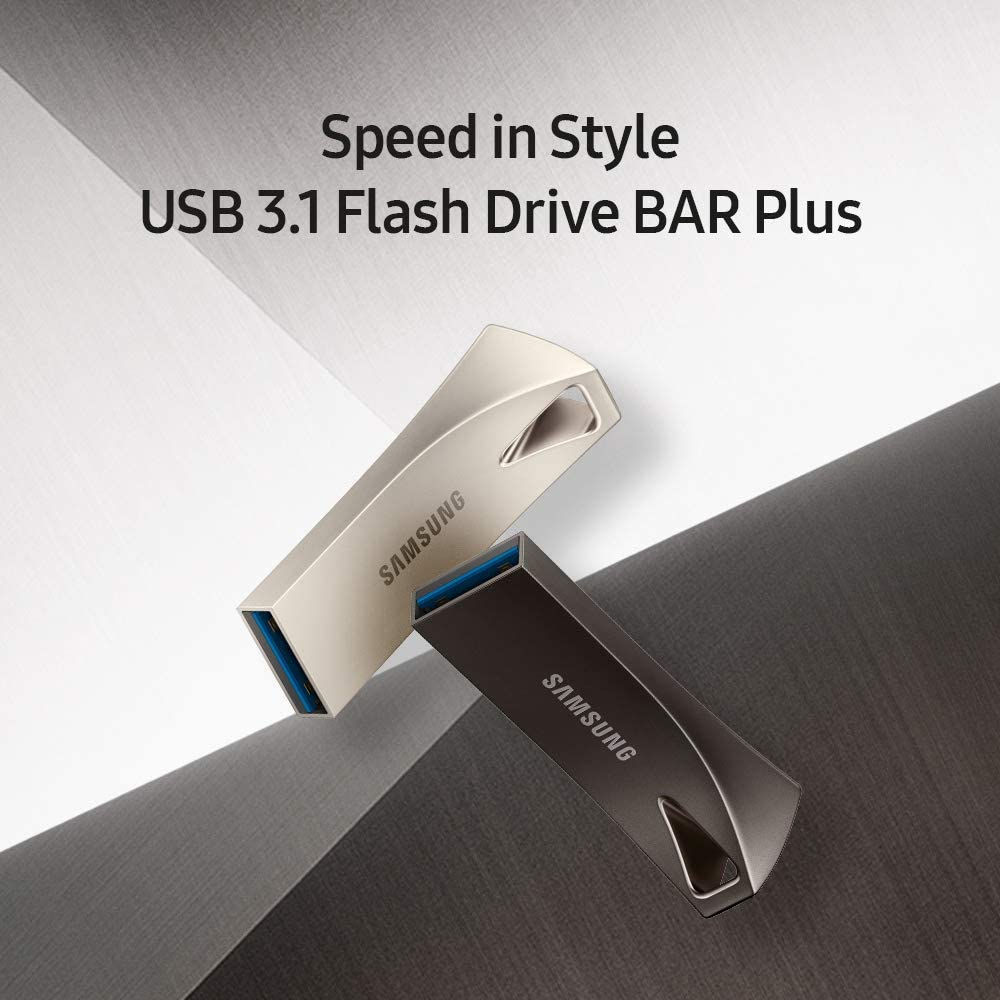 Clé Usb Samsung BAR Plus USB 3.1 Flash Drive 128GB - 400MB/s couleur noire et or