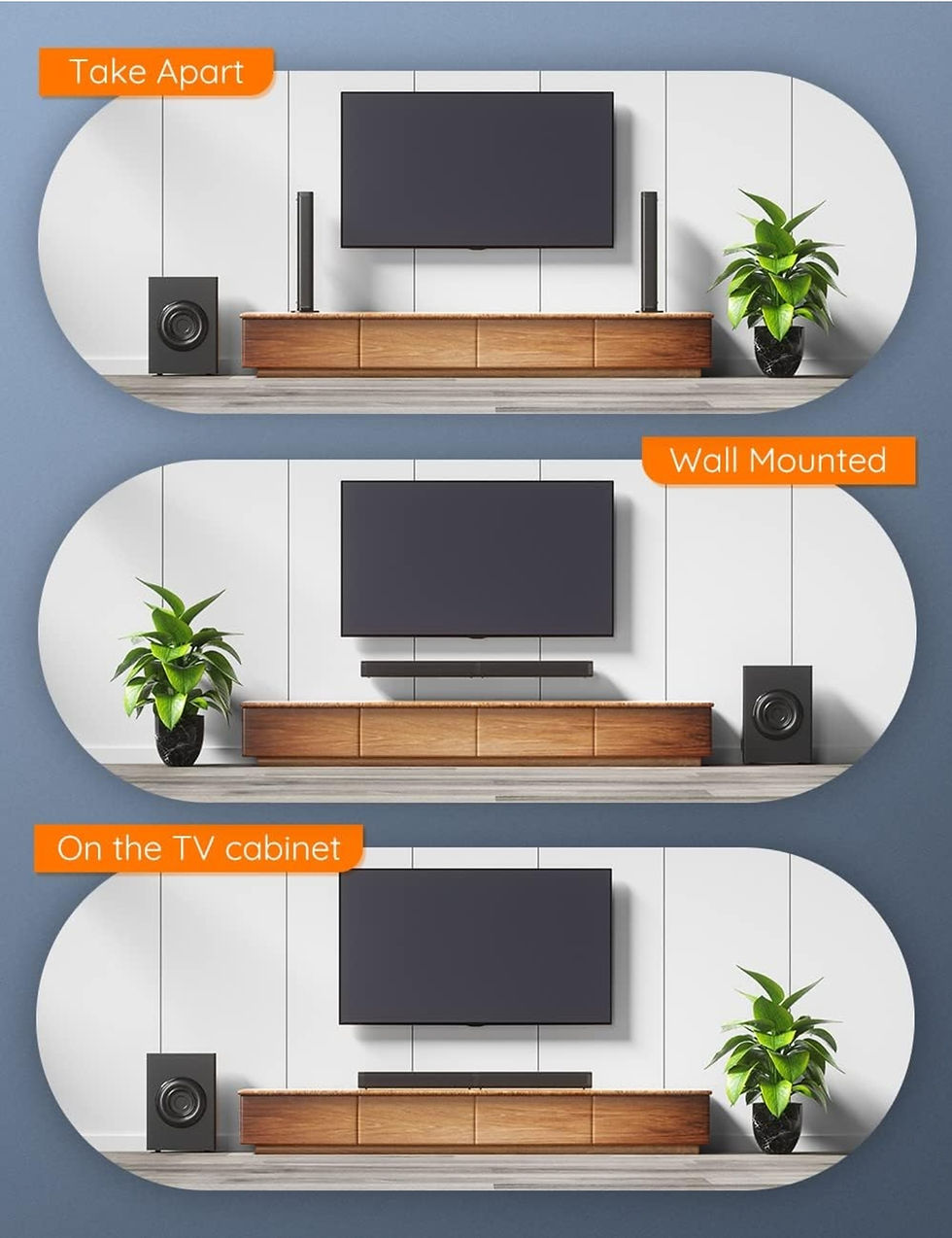 Thumbnail: Home cinéma TV avec basses Bluetooth, barre de son audio domestique 2.1 canaux