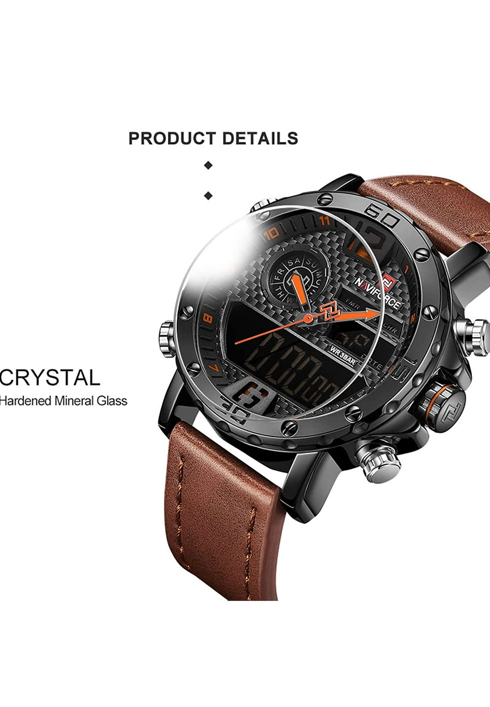 Miniature : Montres de sport navisport à double fuseau horaire étanches pour hommes montre