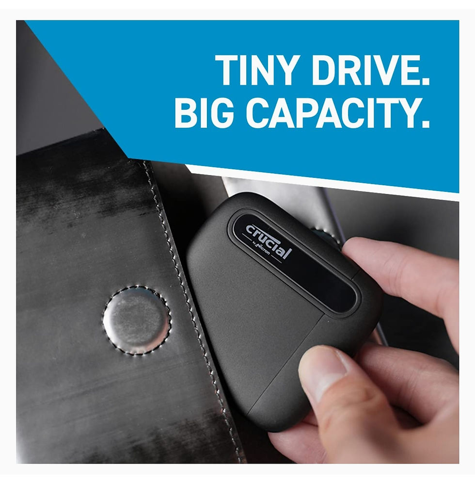 Miniature : Disque dur 2 To SSD externe mini Crucial X6 jusqu'à 800 Mo/s - PC et Mac 