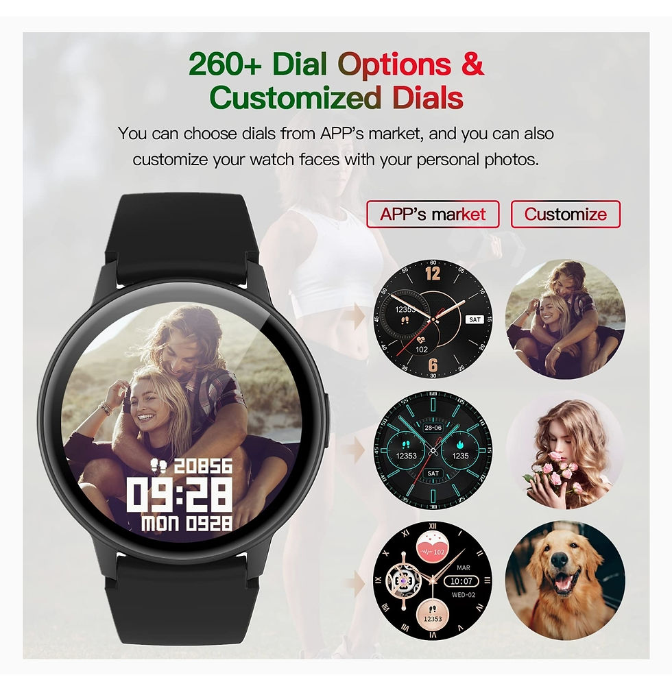 Miniature : Smartwatch noire pour homme (répondre/passer des appels),compatible iOS/ android