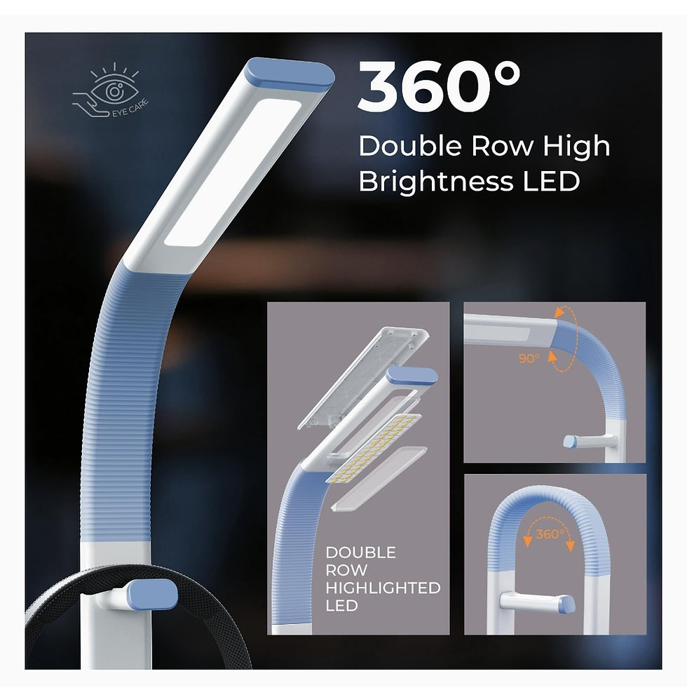 Miniature : Lampe de bureau multifonctionnelle avec chargeur sans fil et support pour casque