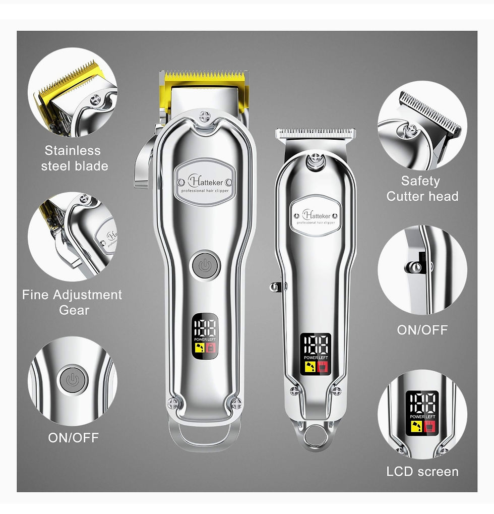 Miniature : Lot de 2 tondeuses à cheveux et barbes sans fil rechargeable étanche IX67