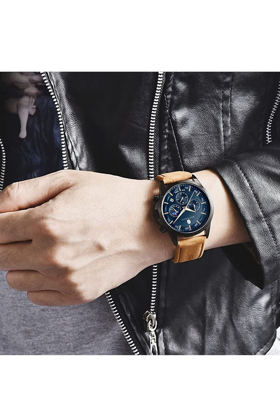 Miniature : Montres SAPPHERO pour Homme 100M Étanche Chronographe Montre pour Homme 10ATM 