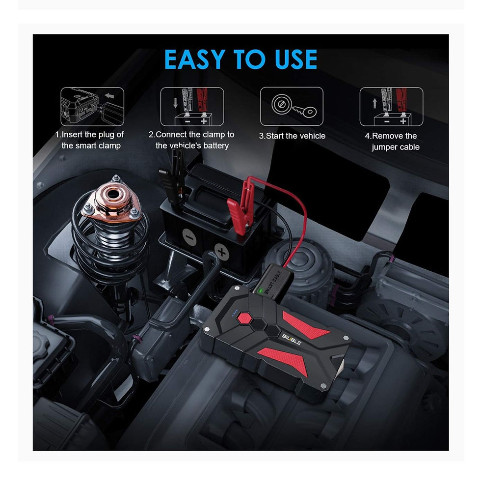 Miniature : Démarreur de batterie de voiture BIUBLE,1000A 12800mAh 12V Bloc d'alimentation 