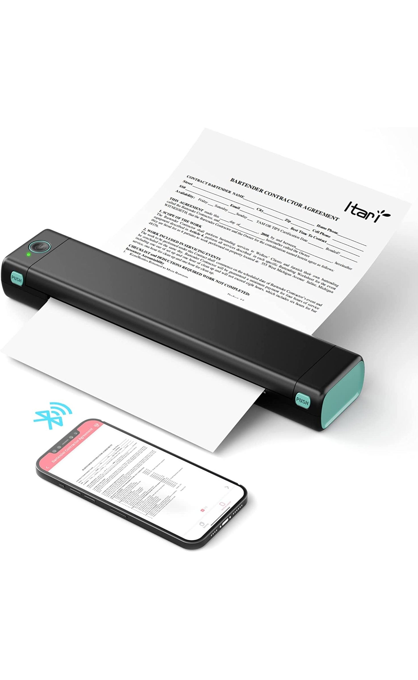 Imprimante thermique portable de voyage sans fil – Bluetooth pour téléphones