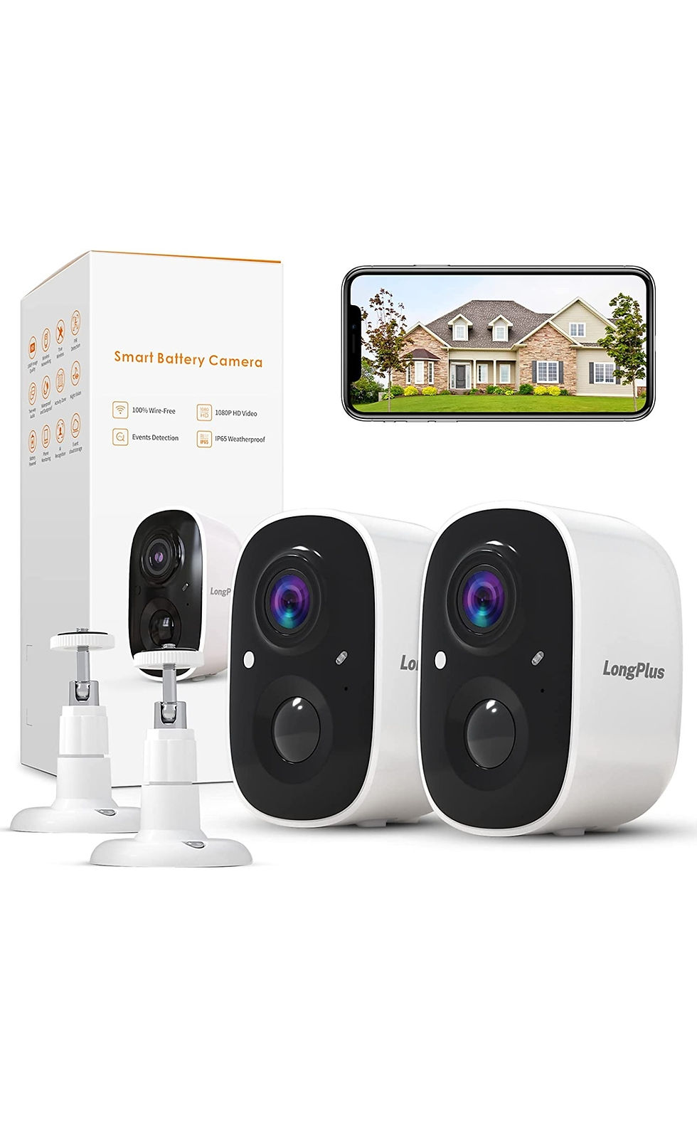 Thumbnail: Caméra de sécurité sans fil LongPlus, alimentée par batterie pour la sécurité