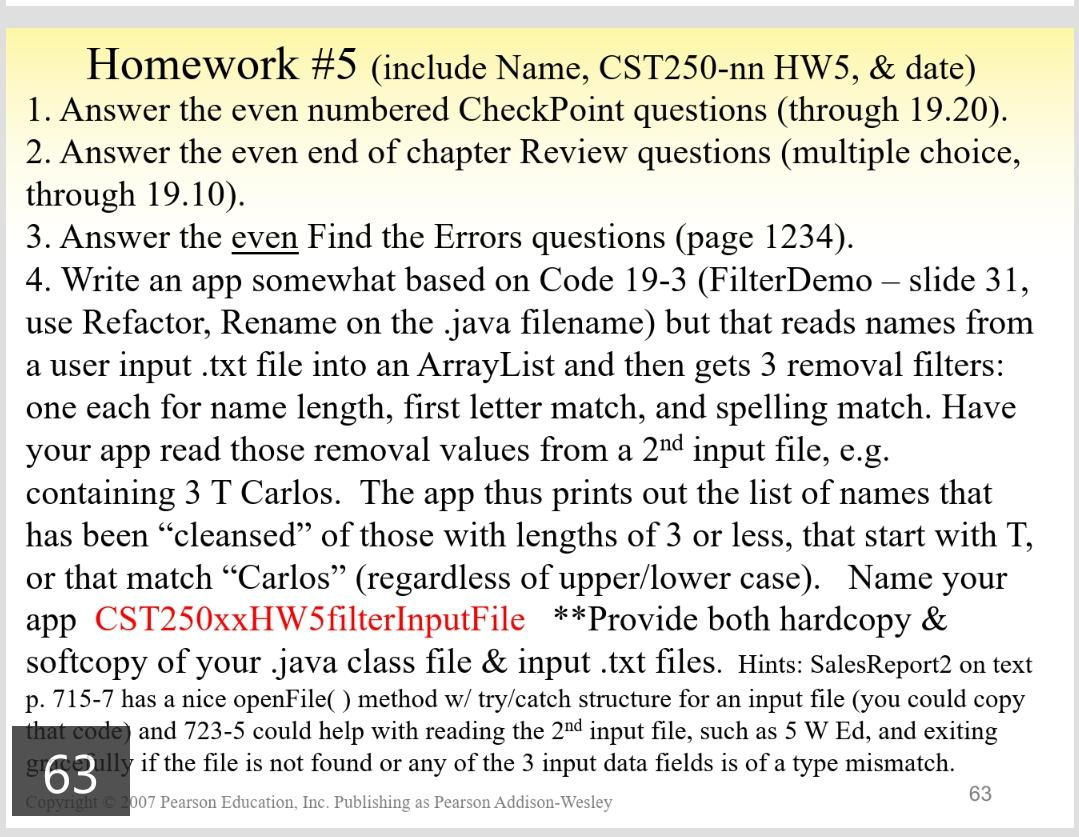 CST250 Homework 5