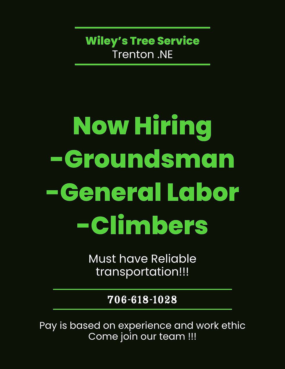 If your looking for work we are hiring!!!!
