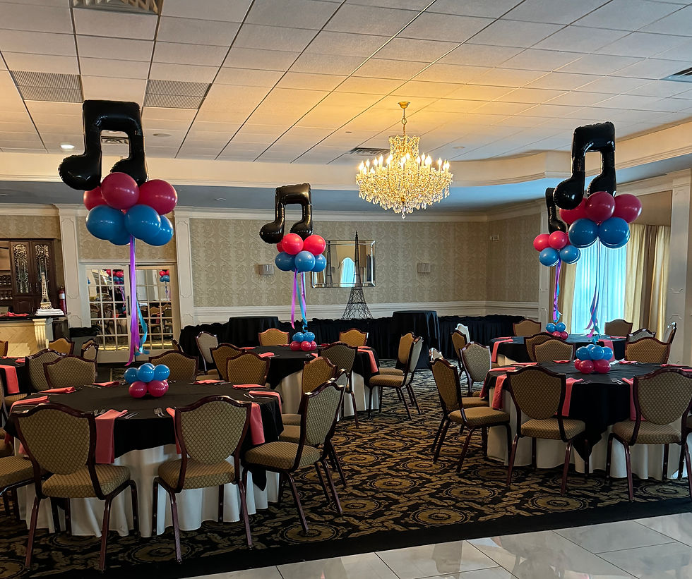 music party centerpieces