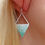 Thumbnail: Teal Green and White Beaded Triangle Earrings