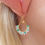 Thumbnail: Turquoise, White and Gold Teardrop and Star Beaded Earrings