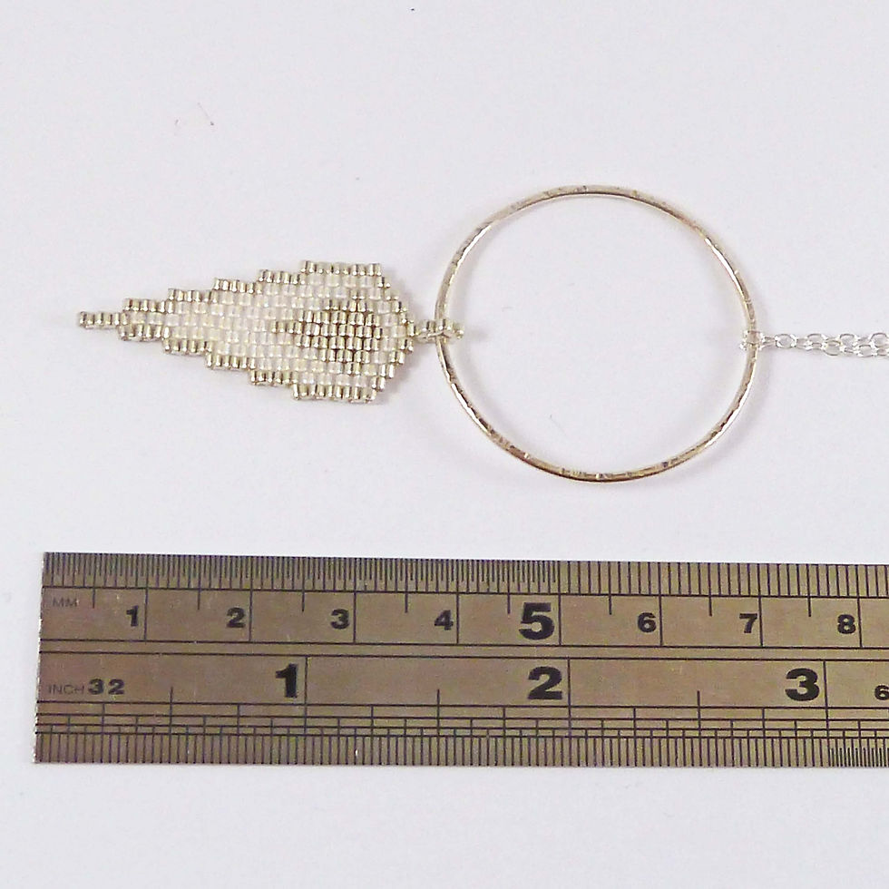 Thumbnail: Long Angel Wing Necklace with Silver Circle