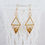 Thumbnail: Gold and White Mini Beaded Triangle Earrings