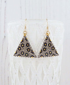 beige brown leopard print triangle earrings.jpg