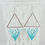 Thumbnail: Teal Green and White Beaded Triangle Earrings