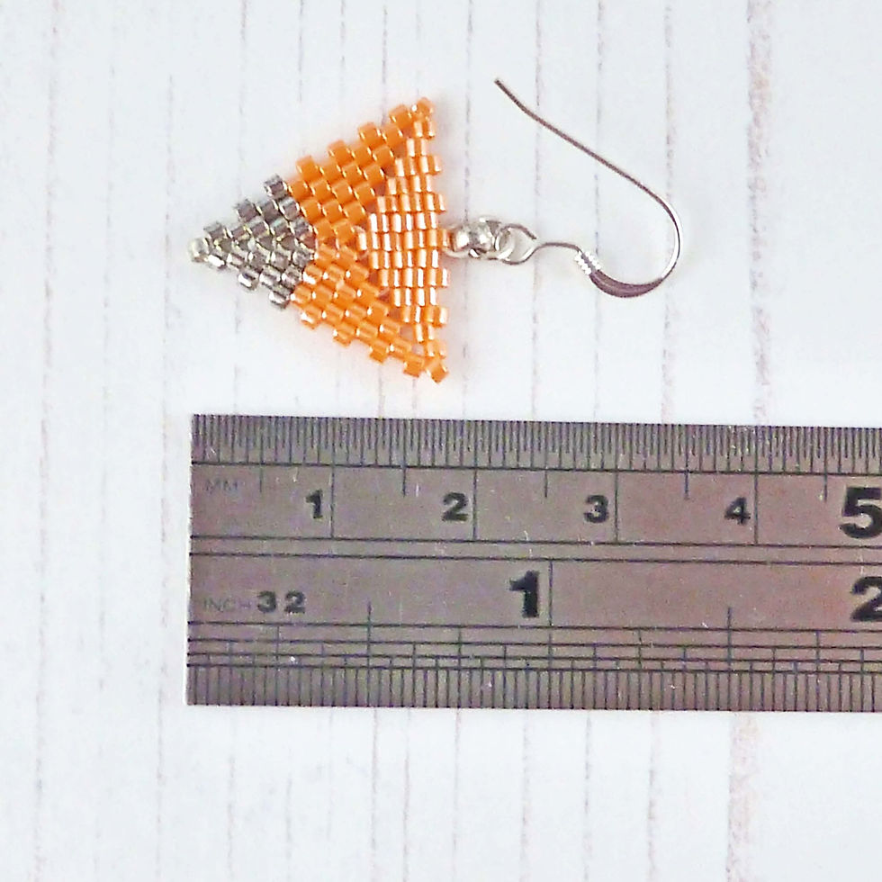 Thumbnail: Pale Orange Triangle Dangle Earrings