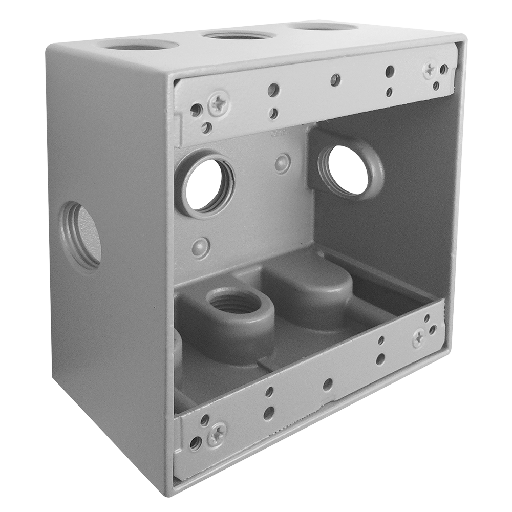 CAJA CUADRADAD DE ALUMINIO 116 x 116 x 55 5 ORIFICIOS