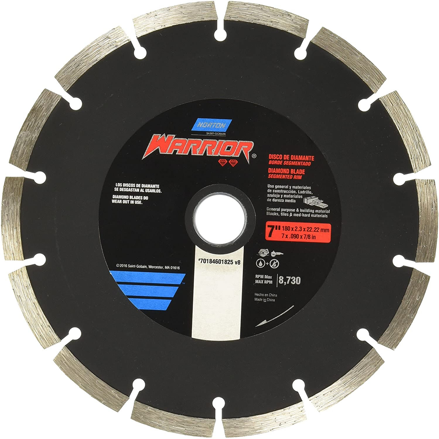 DISCO DIAMANTE WARRIOR SEGMENTADO 7"