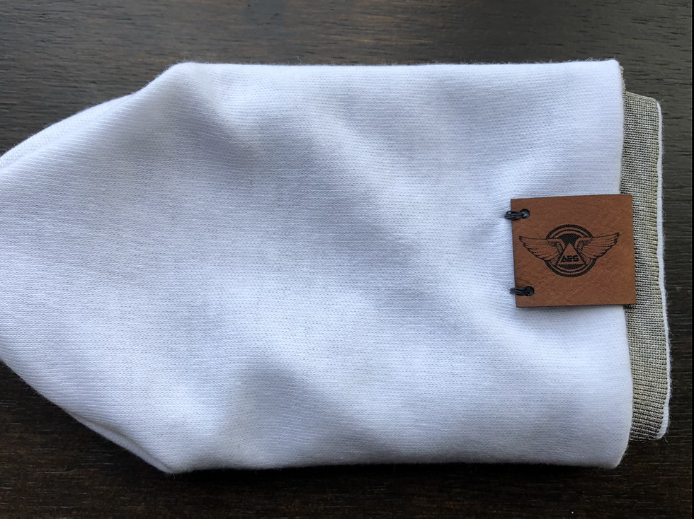 Thumbnail: White Beanie Hat with Silver EMF radiation shield liner - EMF Protection Hat