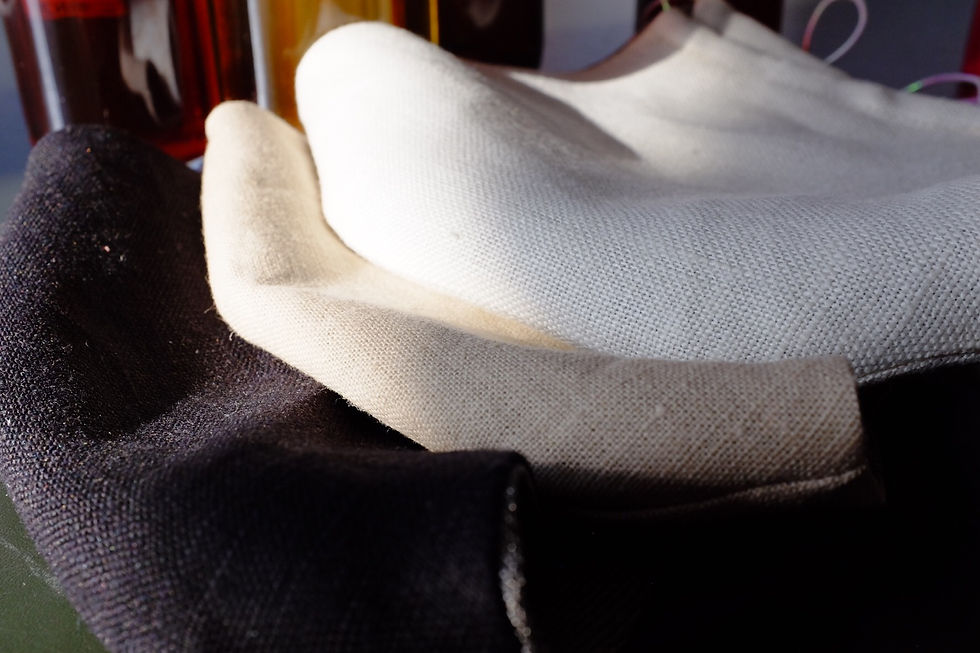 Thumbnail: Tailored Face Mask Lined in Pure Silver - Linen + Cotton + Silver