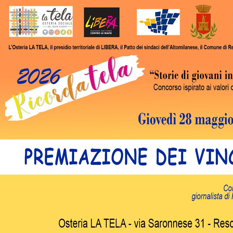 RicordaLaTela 2026 -  PREMIAZIONE DEI VINCITORI