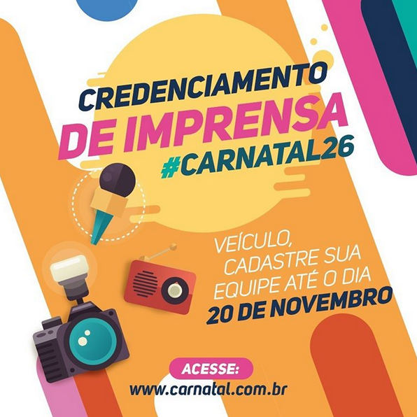 Credenciamento da mídia para o Carnatal 2016 encerra neste domingo