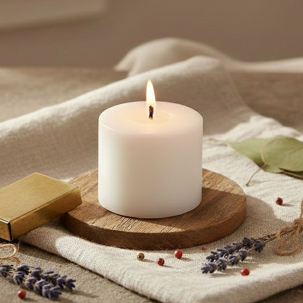 Fish Brand - Pillar Candle Dia 2" x Ht 2" (16 Hours Burn Time, 3 Pack Bundle)