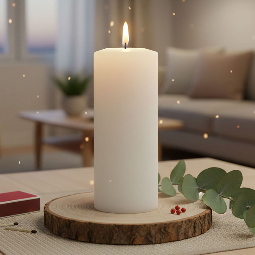 Fish Brand - Pillar Candle Dia 3" x Ht 8" (White, Unscented, 88 Hours Burn Time)