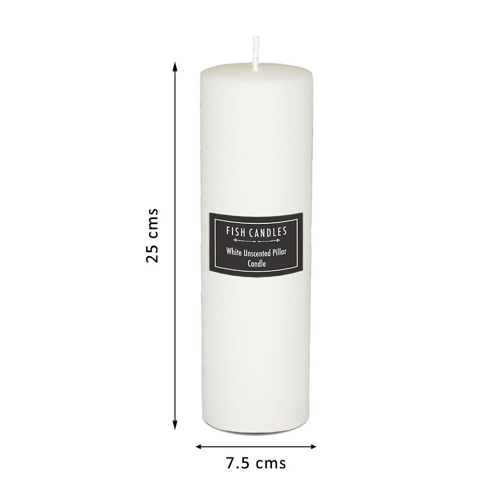 Thumbnail: Fish Brand - Pillar Candle Dia 3" x Ht 10" (White, Unscented, 110 Hours Burn)