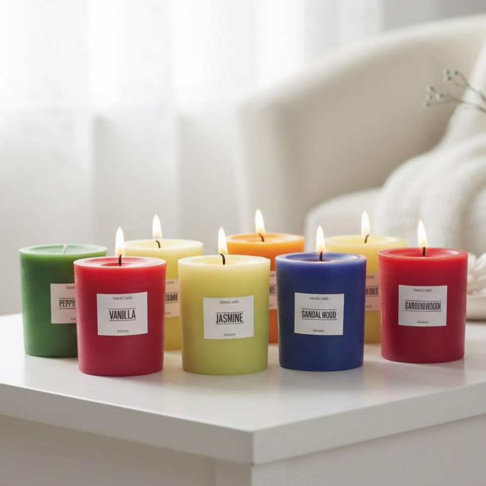 Fish Brand - Scented Pillar Candle Dia. 3" x Ht. 3" (Colored, 33 Hours Burning)