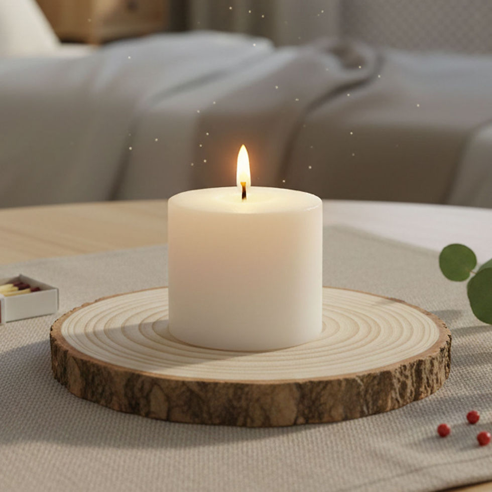 Fish Brand - Pillar Candle Dia 3" x Ht 3" (White, Unscented, 33 Hours Burn Time)