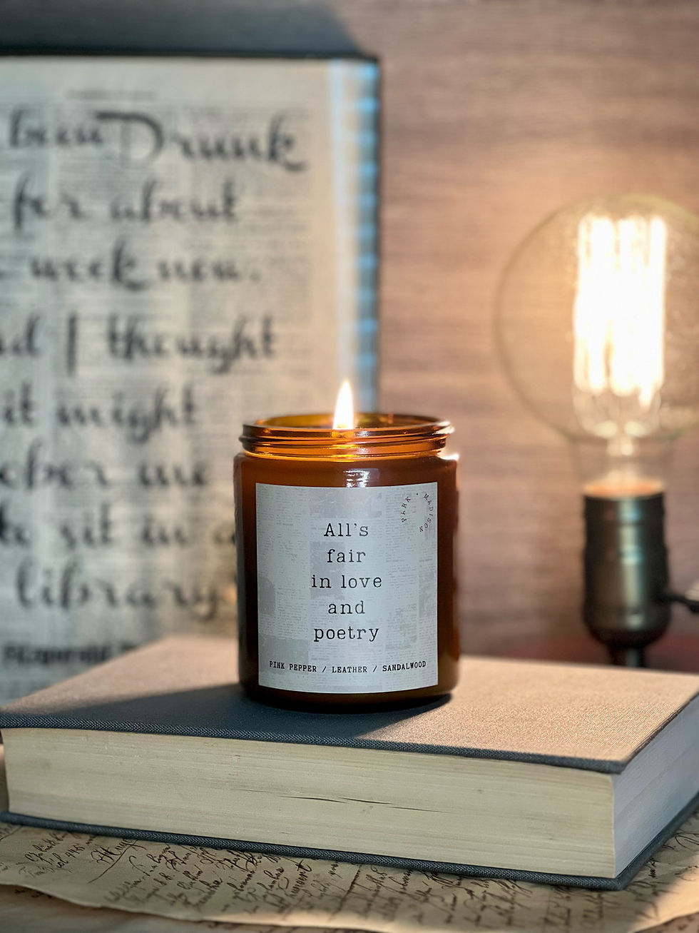 Thumbnail: All's fair in love and poetry soy candle