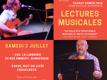 Samedi 2 juillet, deux occasions de découvrir notre lecture musicale