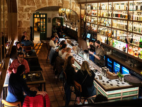 overview at agabar cocktail bar, people having drinks