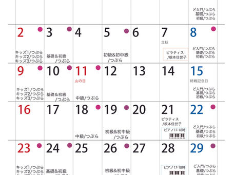 スケジュール🗓️2026年8月9月