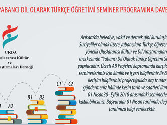 YABANCI DİL OLARAK TÜRKÇE ÖĞRETİMİ SEMİNER PROGRAMINA DAVET