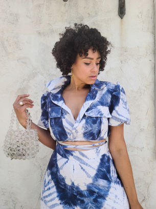 Measure Fabric Feature: Indigo Shibori look that's Tie Dye For