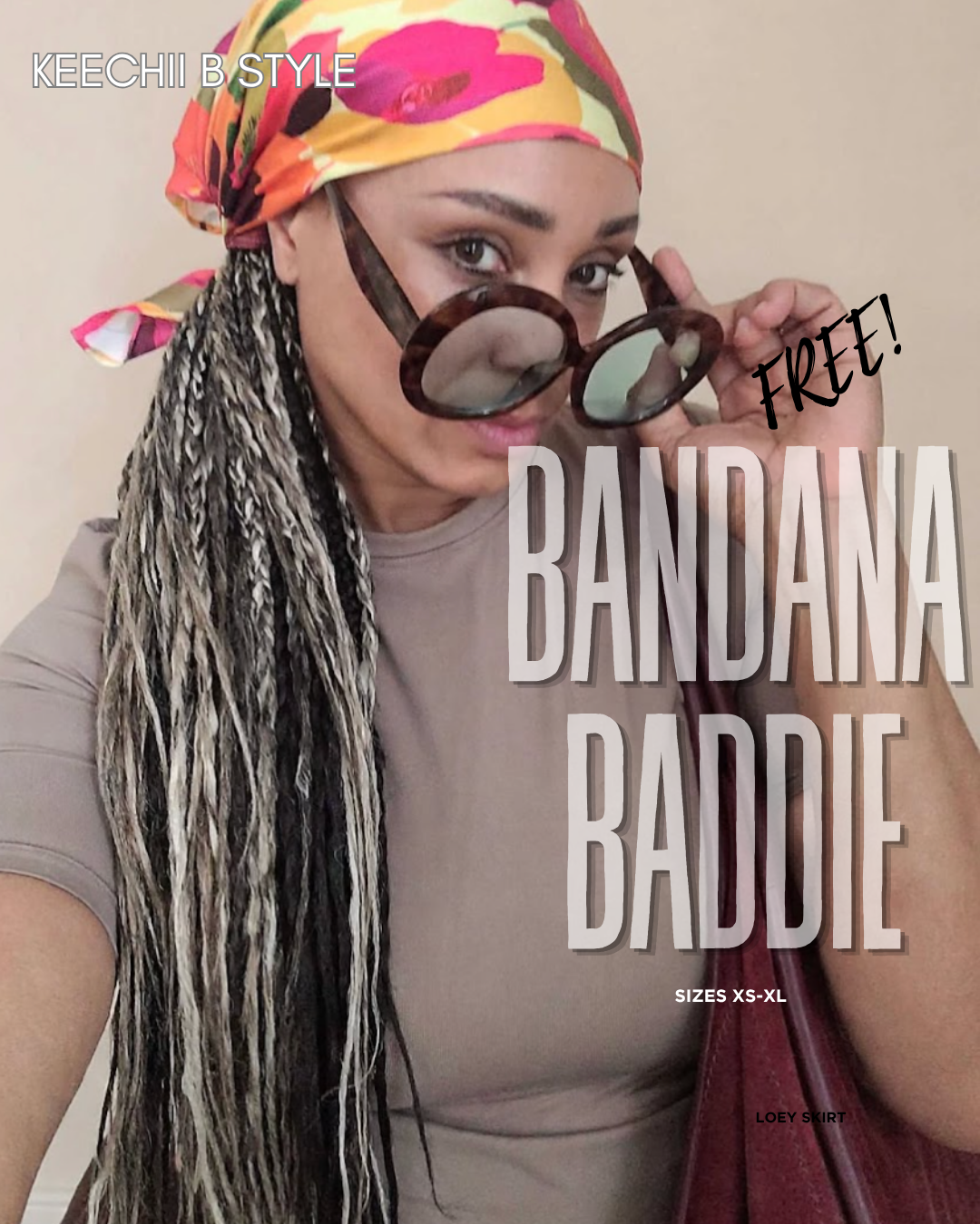 FREE Bandana Baddie Sewing Pattern | Boho Hair Scarf