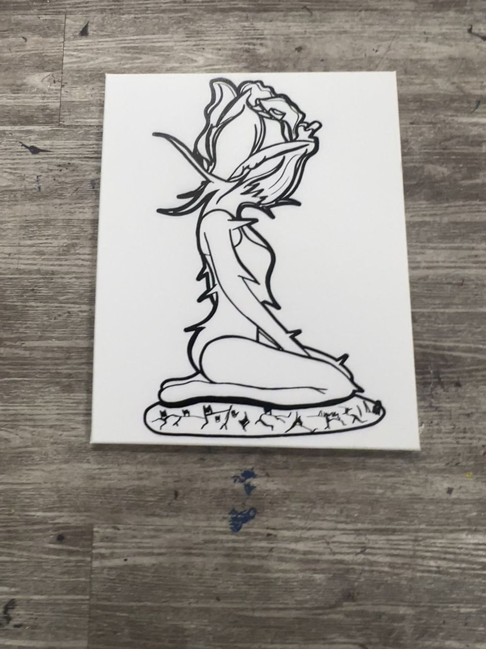 Thumbnail: The ROSE that Rose Pre Drawn Canvas for Painting, Sip and Paint